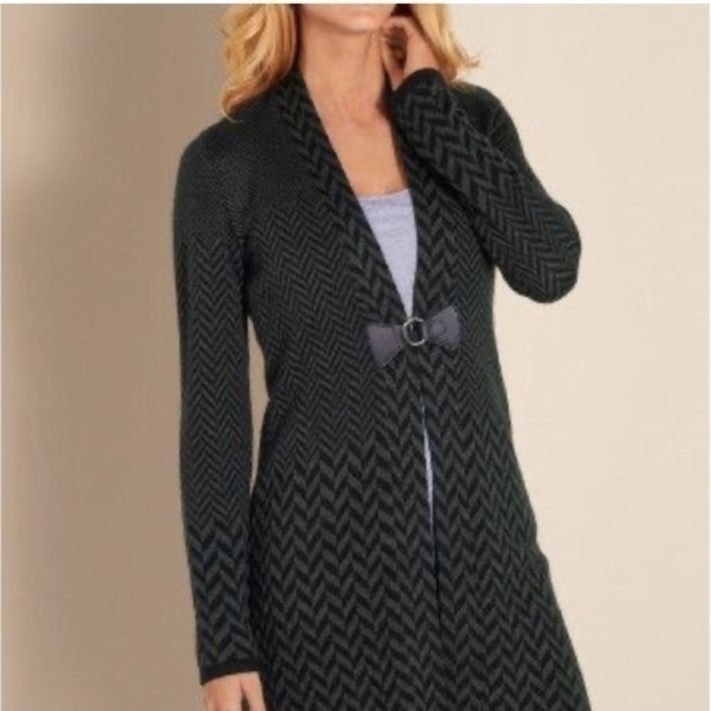 Soft Surroundings Dark Chevron Cardigan